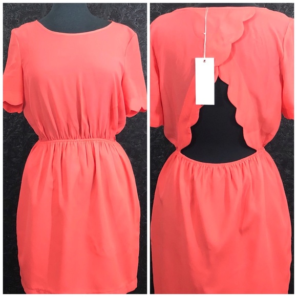 Lush Dresses & Skirts - Lush coral cutout back dress A06600